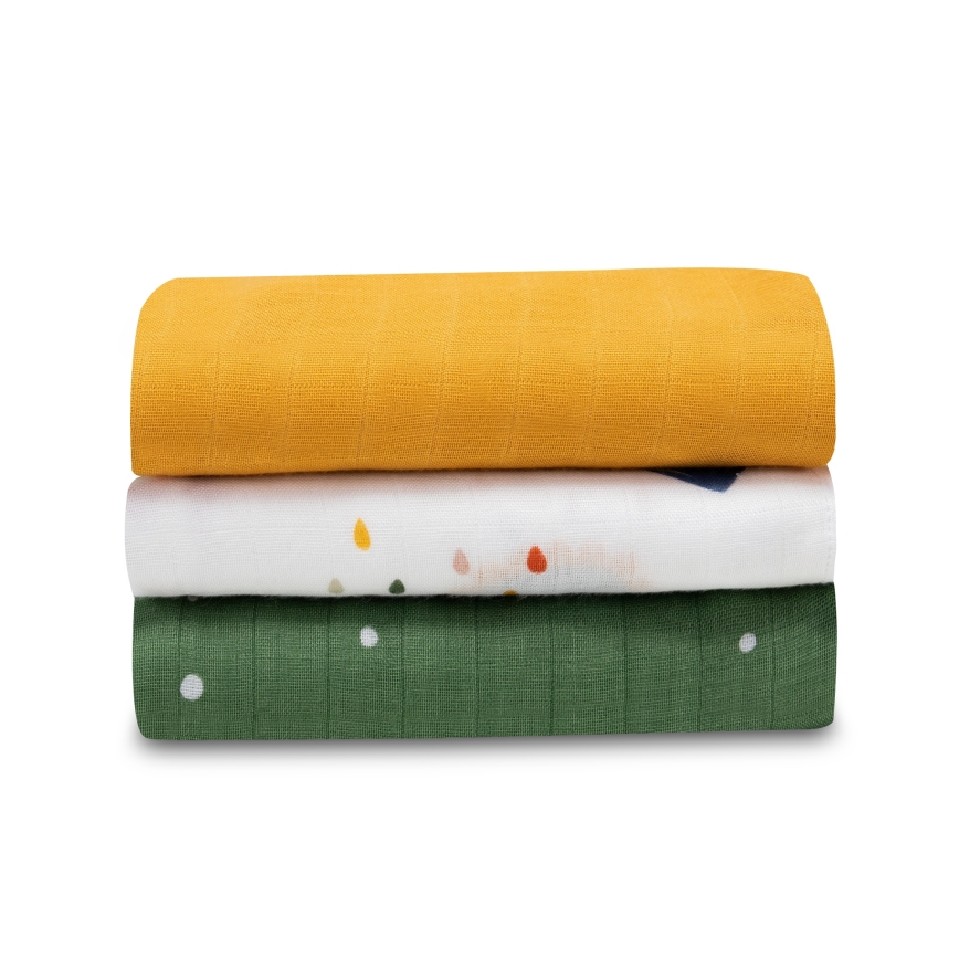 Lionelo - KOMPLET 3x bambusnih pelena BAMBOO SET 70x70 cm Dino