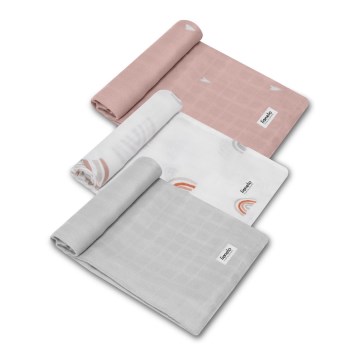 Lionelo - KOMPLET 3x bambusovih tetra pelena BAMBOO SET 70x70 cm Rainbow