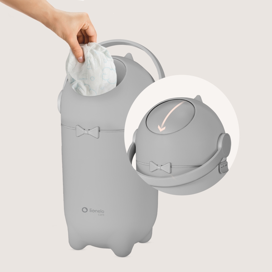 Lionelo - Koš za pelene PUREBIN 10 l siva
