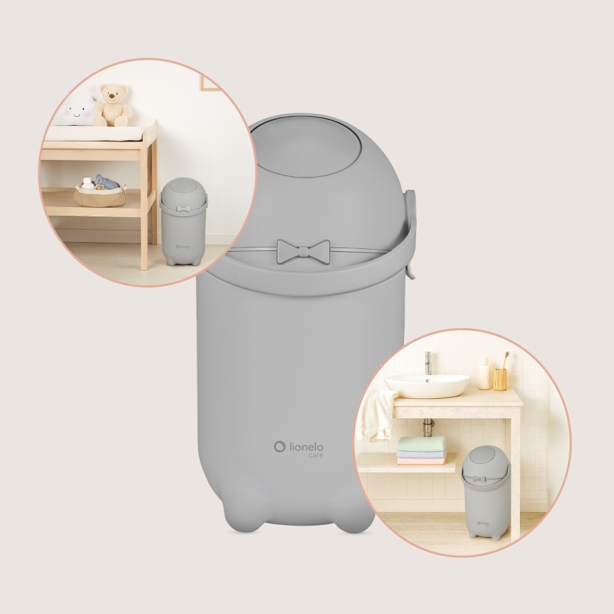 Lionelo - Koš za pelene PUREBIN 10 l siva