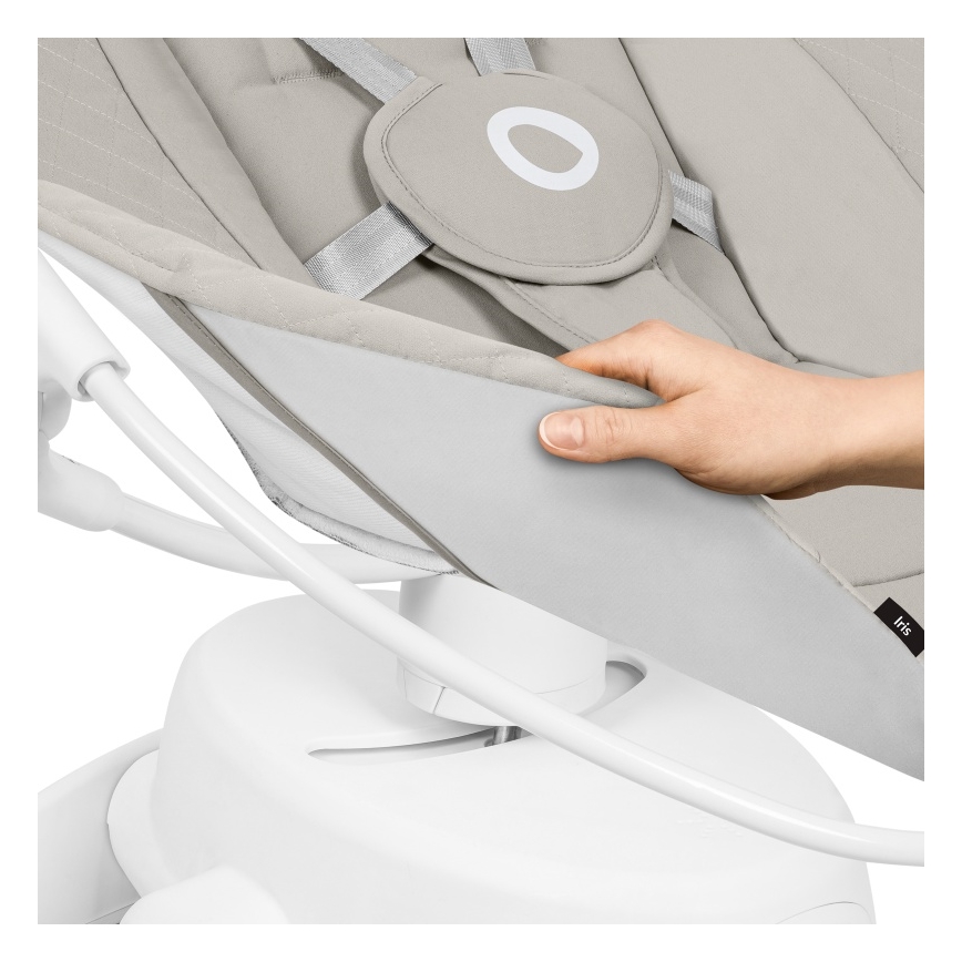 Lionelo - Ljuljačka za bebe s melodijom IRIS 4xAA bež pijesak