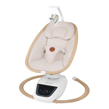 Lionelo - Ljuljačka za bebe s melodijom OLIVIA Beige Natural + daljinsko upravljanje