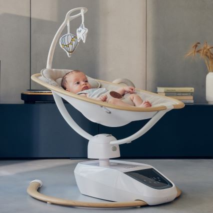 Lionelo - Ljuljačka za bebe s melodijom OLIVIA Beige Natural + daljinsko upravljanje