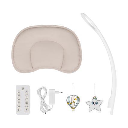 Lionelo - Ljuljačka za bebe s melodijom OLIVIA Beige Natural + daljinsko upravljanje