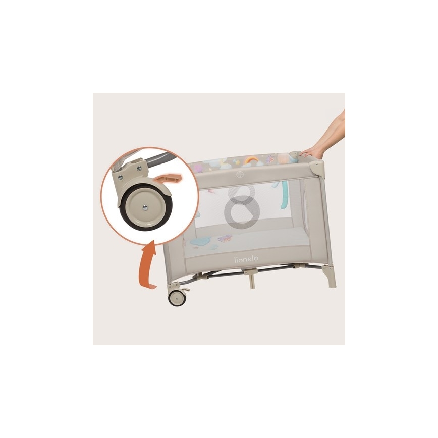 Lionelo - Ograda za igru MILLE PLUS sivo-bež