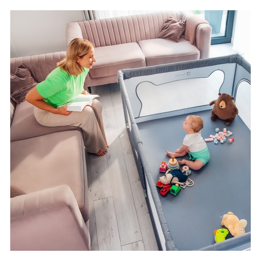 Lionelo - Ograda za igru WILLOW siva