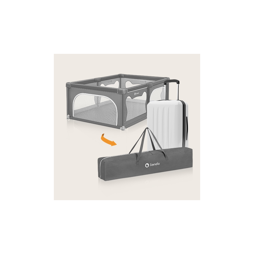 Lionelo - Ograda za igru WILLOW siva