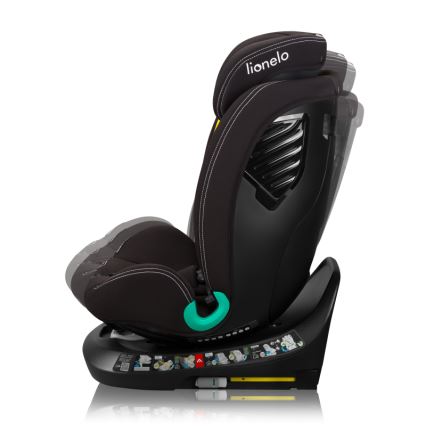 Lionelo - Autosjedalica s bazom, okretna BASTIAAN ONE i-Size 40-150 cm Crni karbon