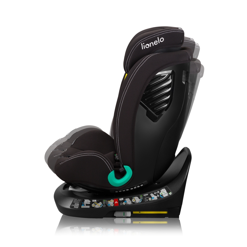 Lionelo - Autosjedalica s bazom, okretna BASTIAAN ONE i-Size 40-150 cm Crni karbon
