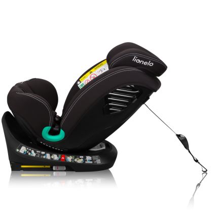 Lionelo - Autosjedalica s bazom, okretna BASTIAAN ONE i-Size 40-150 cm Crni karbon