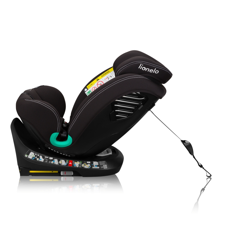 Lionelo - Autosjedalica s bazom, okretna BASTIAAN ONE i-Size 40-150 cm Crni karbon