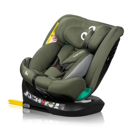 Lionelo - Rotirajuća autosjedalica s bazom BASTIAAN ONE i-Size 40-150 cm, maslinasto zelena