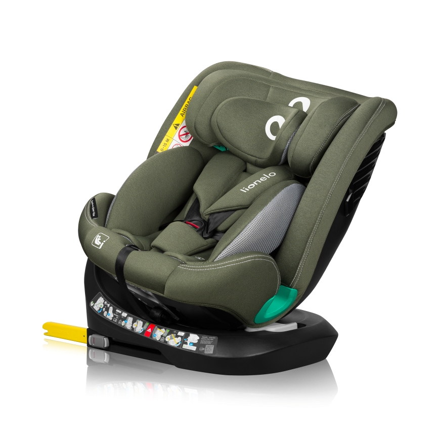Lionelo - Rotirajuća autosjedalica s bazom BASTIAAN ONE i-Size 40-150 cm, maslinasto zelena