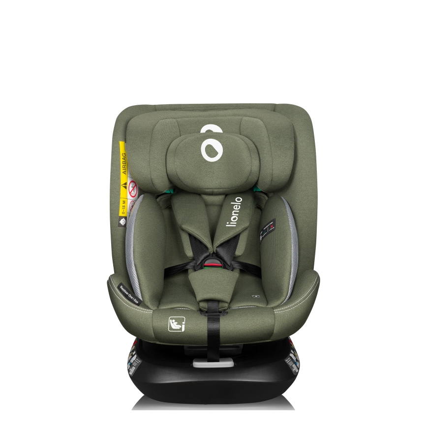 Lionelo - Rotirajuća autosjedalica s bazom BASTIAAN ONE i-Size 40-150 cm, maslinasto zelena