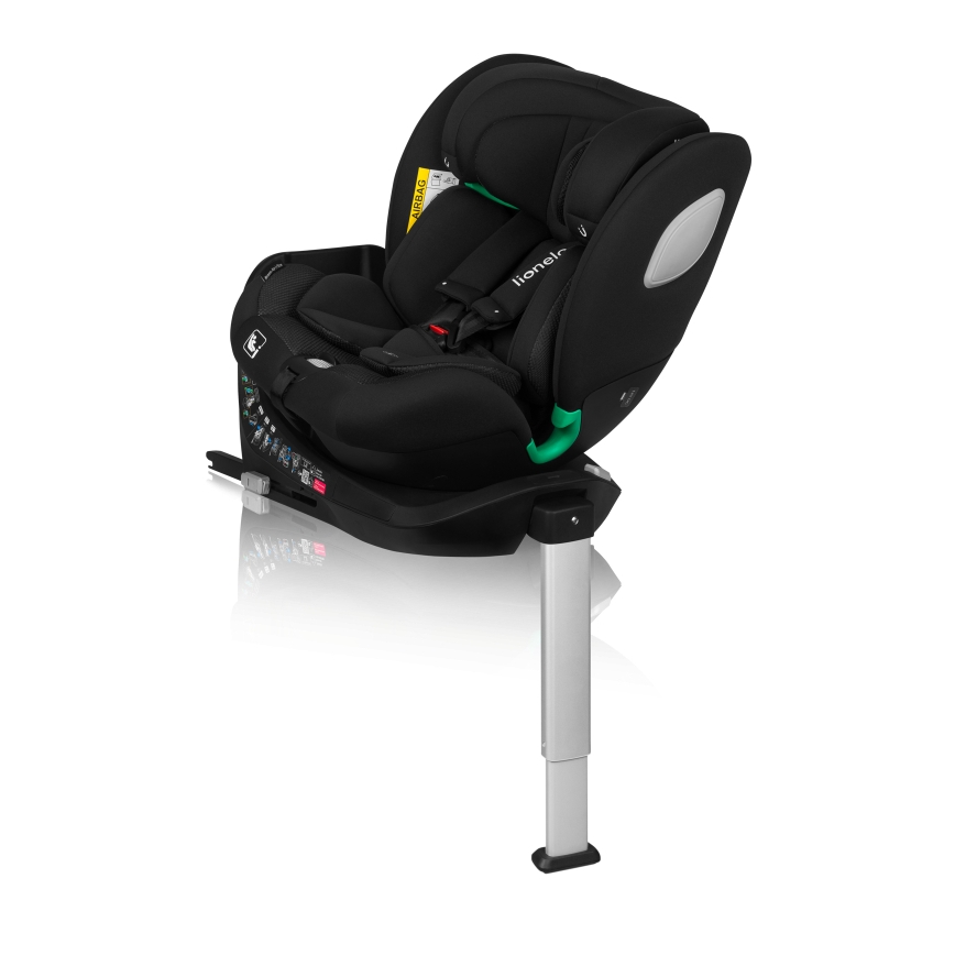 Lionelo - Autosjedalica s rotirajućom bazom BRAAM AIR i-Size 40-150 cm Crni karbon