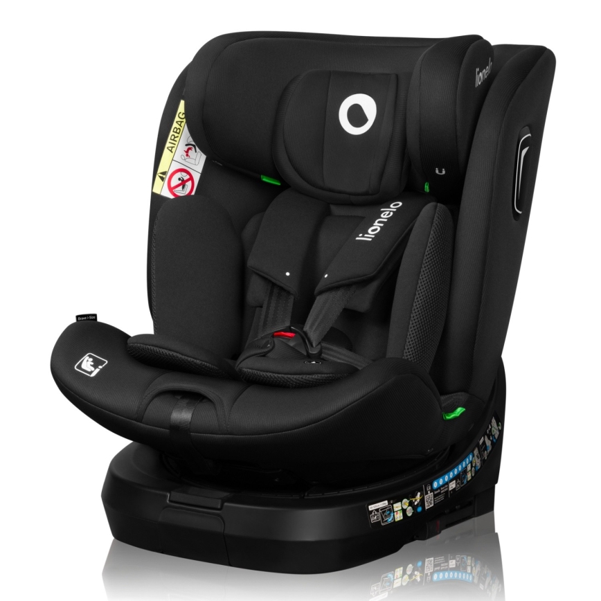 Lionelo - Okretna autosjedalica s bazom BRAVE i-Size 40-150 cm Black Carbon
