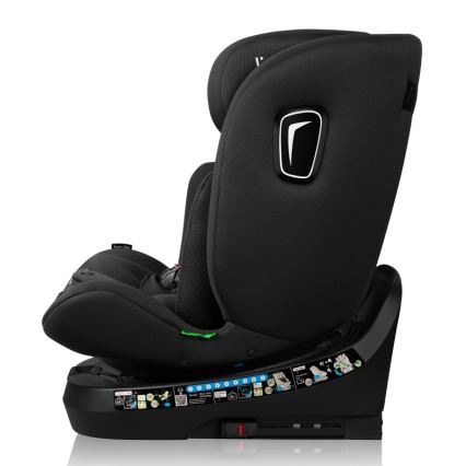Lionelo - Okretna autosjedalica s bazom BRAVE i-Size 40-150 cm Black Carbon