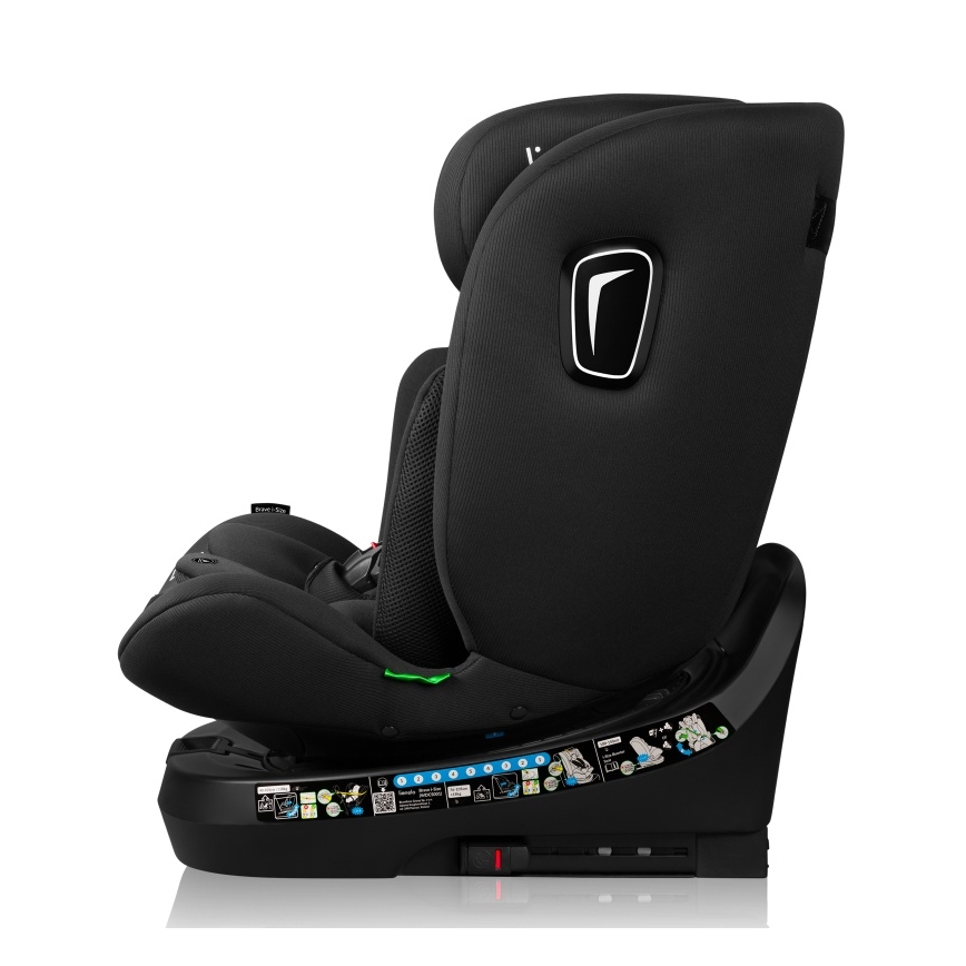 Lionelo - Okretna autosjedalica s bazom BRAVE i-Size 40-150 cm Black Carbon