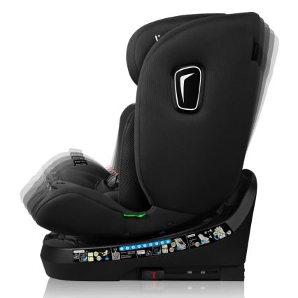 Lionelo - Okretna autosjedalica s bazom BRAVE i-Size 40-150 cm Black Carbon