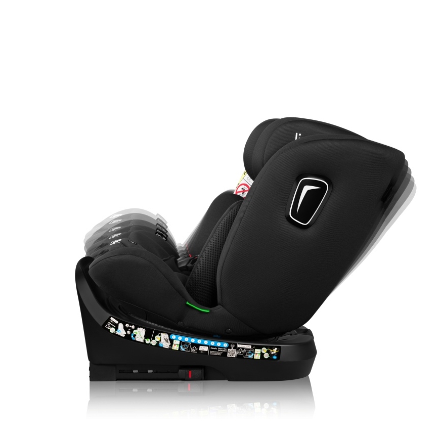 Lionelo - Okretna autosjedalica s bazom BRAVE i-Size 40-150 cm Black Carbon