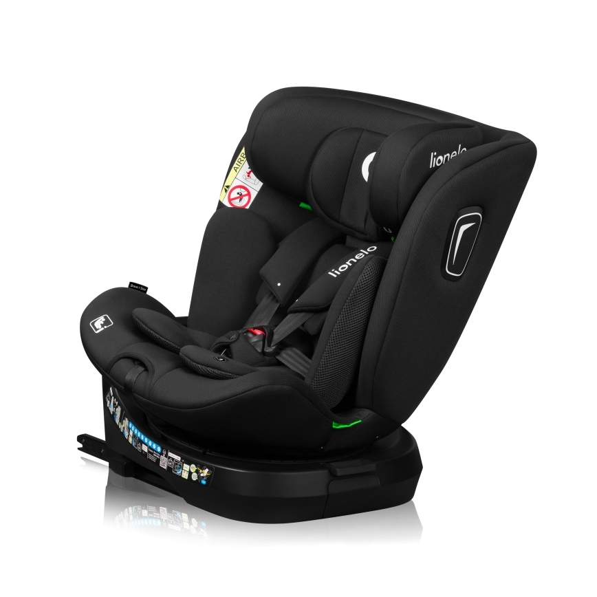 Lionelo - Okretna autosjedalica s bazom BRAVE i-Size 40-150 cm Black Carbon
