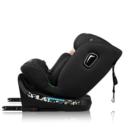 Lionelo - Okretna autosjedalica s bazom BRAVE i-Size 40-150 cm Black Carbon
