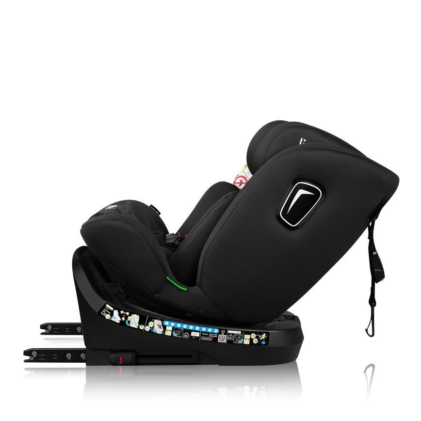 Lionelo - Okretna autosjedalica s bazom BRAVE i-Size 40-150 cm Black Carbon