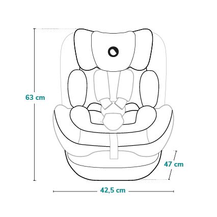 Lionelo - Okretna autosjedalica s bazom HARPER i-Size 76-150 cm Crni karbon