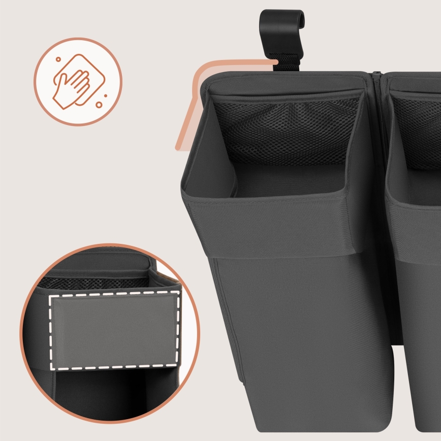 Lionelo - Organizator za dječji krevetić 3 u 1 SIDEPOCKET Siva