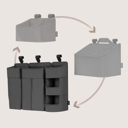 Lionelo - Organizator za dječji krevetić 3 u 1 SIDEPOCKET Siva