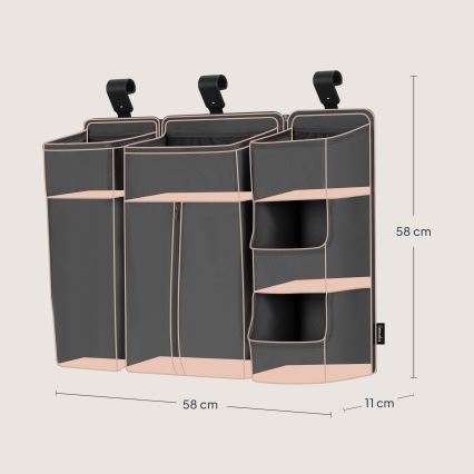 Lionelo - Organizator za dječji krevetić 3 u 1 SIDEPOCKET Siva