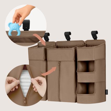 Lionelo - Organizator za dječji krevetić 3u1 SIDEPOCKET Bež