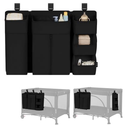 Lionelo - Organizator za dječji krevetić 3u1 SIDEPOCKET, crni