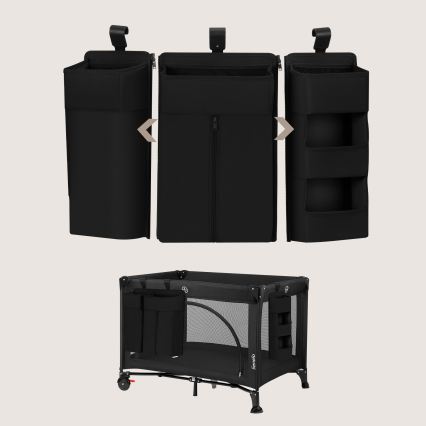Lionelo - Organizator za dječji krevetić 3u1 SIDEPOCKET, crni