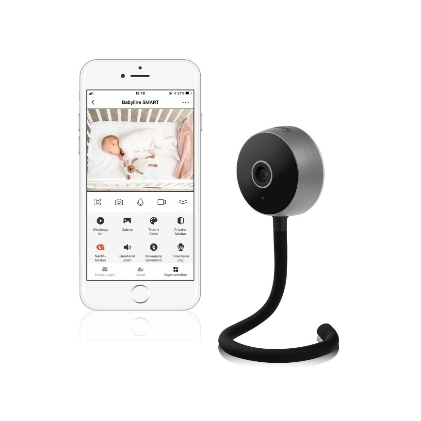 Lionelo - Pametni dječji monitor BABYLINE SMART Wi-Fi crni