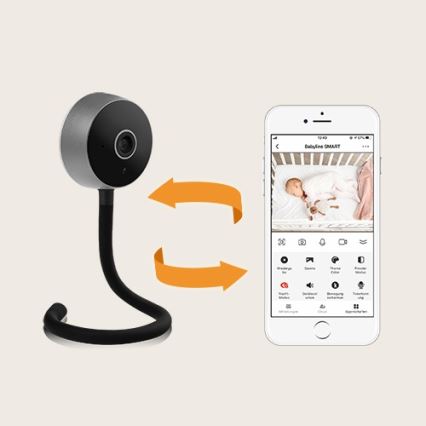 Lionelo - Pametni dječji monitor BABYLINE SMART Wi-Fi crni