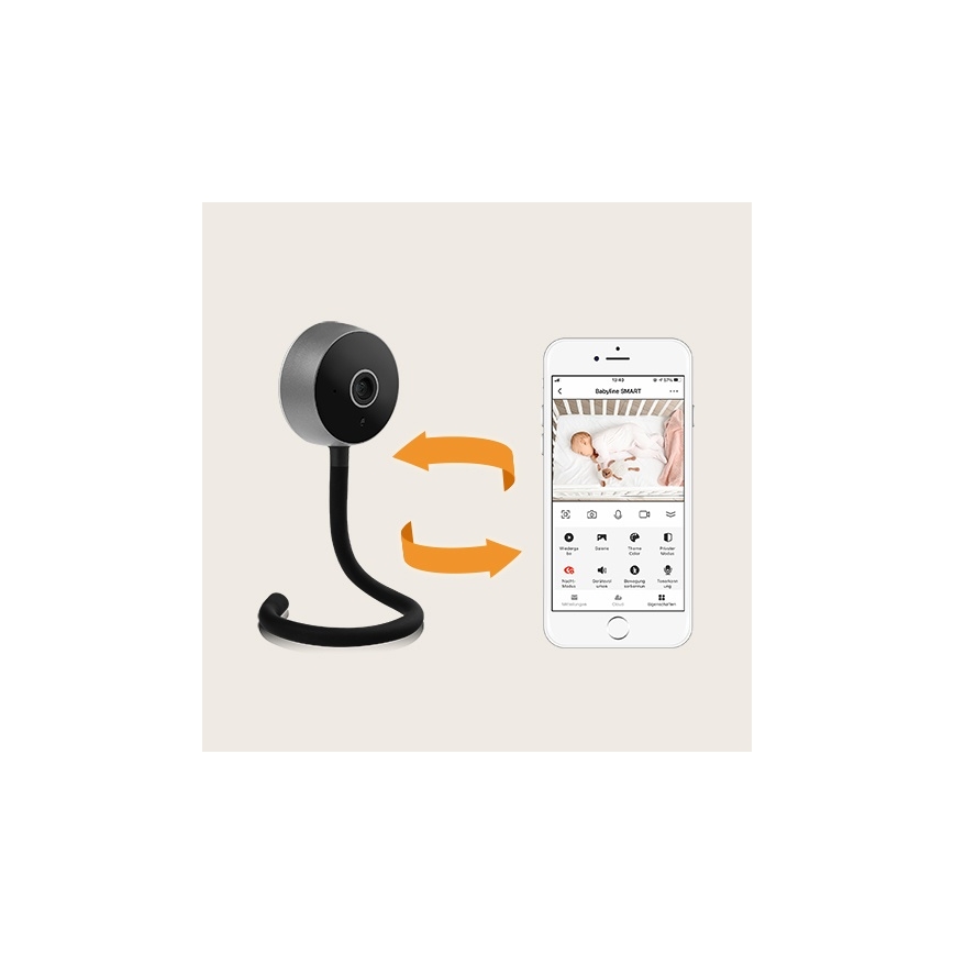 Lionelo - Pametni dječji monitor BABYLINE SMART Wi-Fi crni
