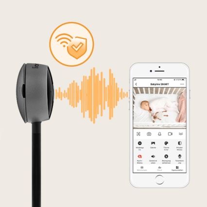 Lionelo - Pametni dječji monitor BABYLINE SMART Wi-Fi crni