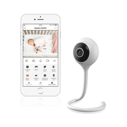 Lionelo - Pametni dječji monitor BABYLINE SMART Wi‑Fi White