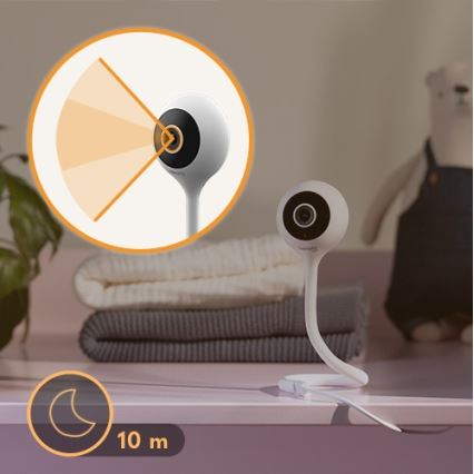 Lionelo - Pametni dječji monitor BABYLINE SMART Wi‑Fi White
