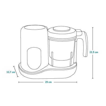 Lionelo - Parni kuhalo 5u1 BABYMENU 110W/230V bijela/siva