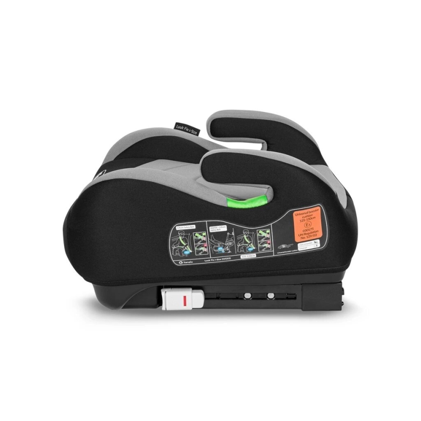 Lionelo - Podižna sjedalica za auto LUUK FIX i-Size 125-150 cm crna/siva