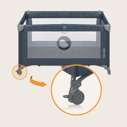 Lionelo - Prenosni krevetić STEFI plavo-sivi