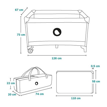 Lionelo - Prenosni krevetić STEFI plavo-sivi