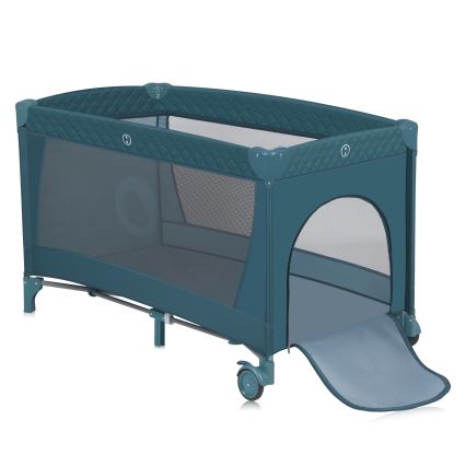 Lionelo - prijenosni dječji krevetić FLOWER, zelena/tirkizna