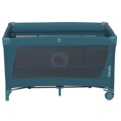 Lionelo - prijenosni dječji krevetić FLOWER, zelena/tirkizna