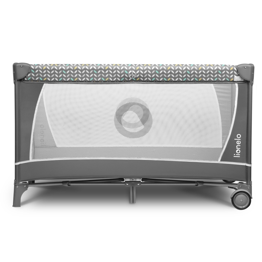 Lionelo - prijenosni krevetić FLOWER, sivi Skandi