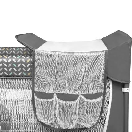 Lionelo - prijenosni krevetić FLOWER, sivi Skandi