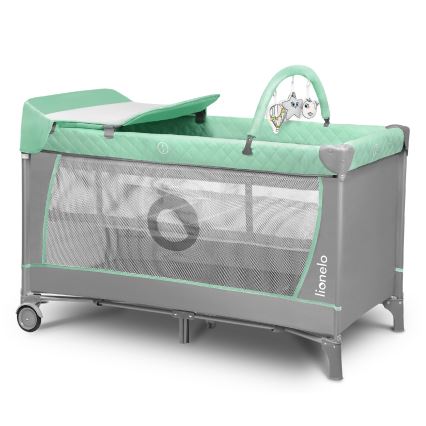 Lionelo - Prijenosni krevetić FLOWER tirkizna