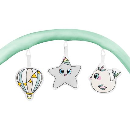 Lionelo - Prijenosni krevetić FLOWER tirkizna